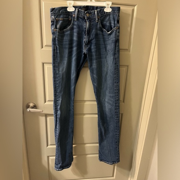 Men's Polo Ralph Lauren Slim Straight Blue Jeans - Picture 2 of 7